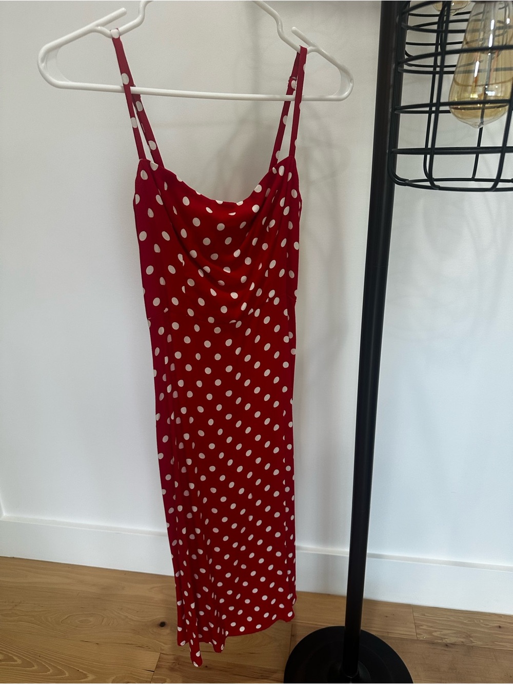Reformation Red and White Polka Dot Midi Dress - Picture 5 of 7